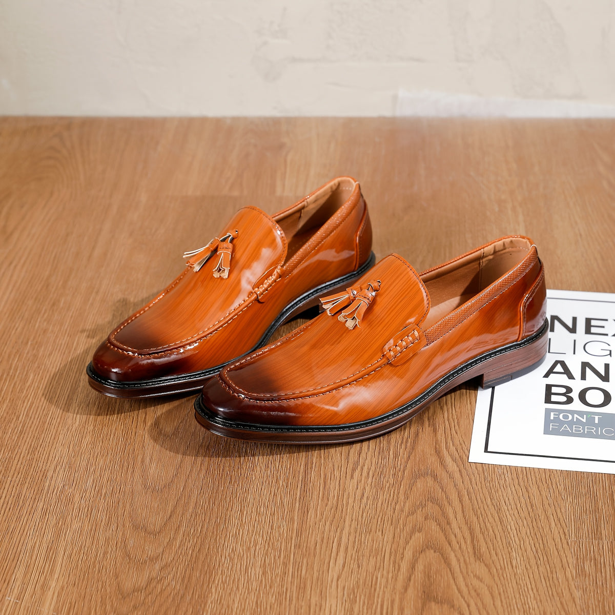 Men's Tassel Slip-On Loafers Pointed Toe Casual Dress Shoes