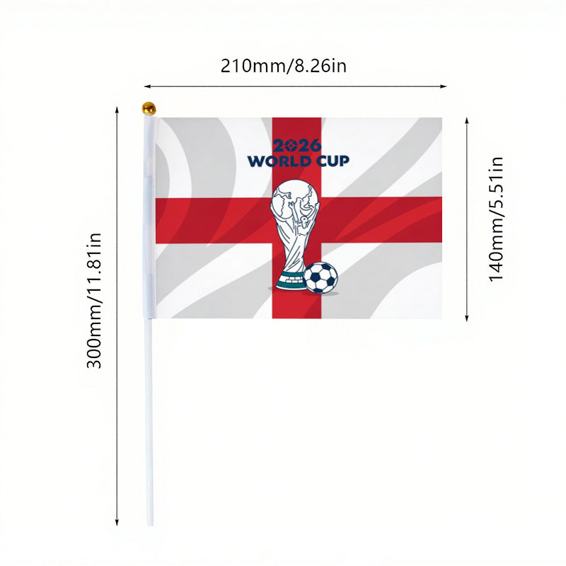 2026 World Cup Fan Banner with Golden Cup and England Flag