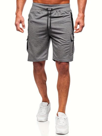 Men's Polyester Cargo Shorts with Multi-Pockets for Outdoor Sports