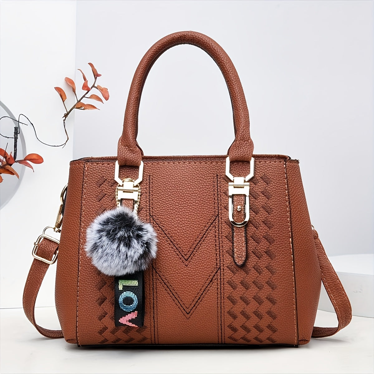 Parent Bag Handbag New Fashion    Ball Pendant Small Tote Bag Thanksgiving Gift for Family
