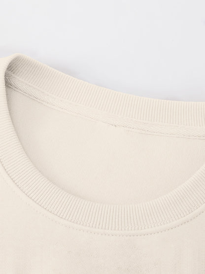 Men'S Happy New Year Sweatshirt - Light Grey with Orange Lettering - Regular Fit Crewneck Pullover for New Year'S Eve, NYE Parties & Casual Attire - Non-Permanent Celebration Sweater for Everyday & Special Occasions, New Year