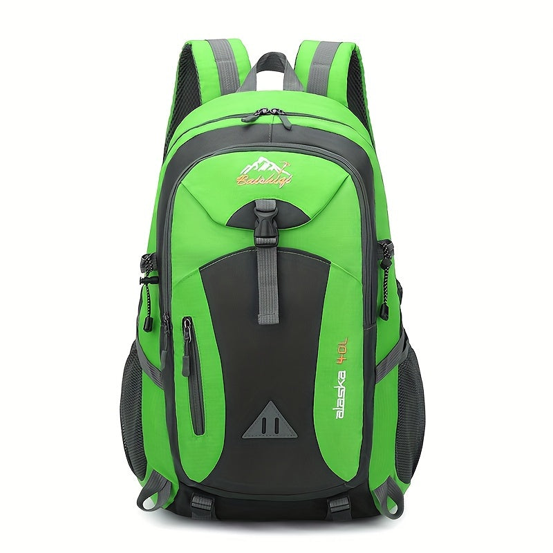 40L Black Oxford Backpack for Hiking, Travel & Outdoor Adventures - Lightweight, Durable with Adjustable Straps, Design, Perfect for Camping, Cycling & Student Use
