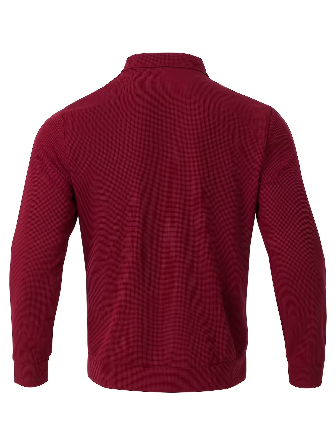 Men's Spring/Fall Sporty Lapel Waffle Knit Zip Jacket