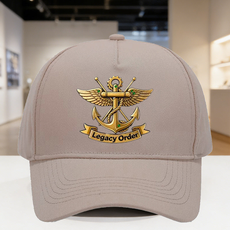 Unisex Vintage Golden Anchor Baseball Cap - Breathable Polyester