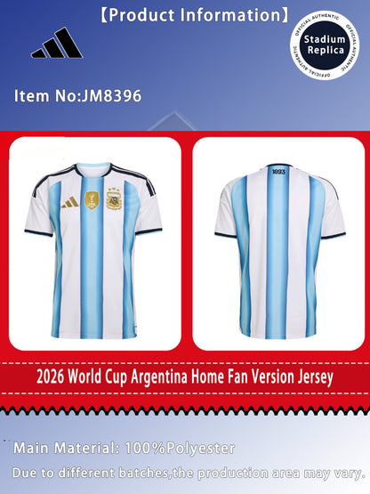 Argentina World Cup 2026 Soccer Jersey Quick-Dry T-Shirt