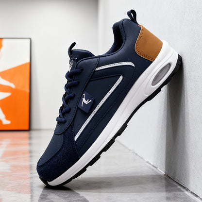 ZERJER Men'S Casual Sports Shoes | Comfortable Low-Top Lace-up Sneakers with Thick Rubber Sole, Faux & Fabric Upper, Breathable for Daily & Casual Wear, Suitable for Hiking & Outdoor Activities, Sizes 39-48