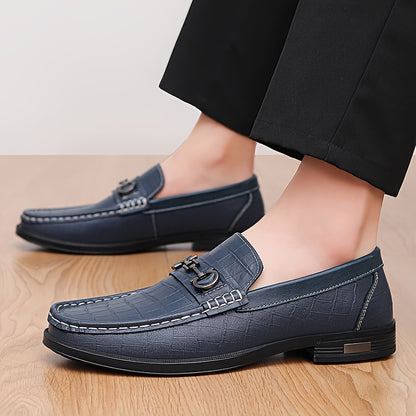 Men's Casual Business Loafers Leather Slip-On Shoes