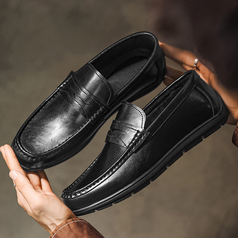 Men's Casual Slip-On Loafers in Synthetic Leather for All Seasons