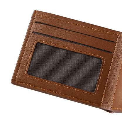 Men's Short Wallet with Magnetic Closure, PU Leather Coin Purse, Fashionable Card Holder with 5 Card Slots, ID Organizer, Suitable for Daily Outings