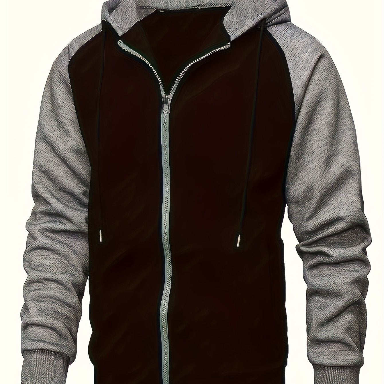 Men's Colorblock Hooded Jacket For Sports Outdoor, Stylish Leisure Outwear