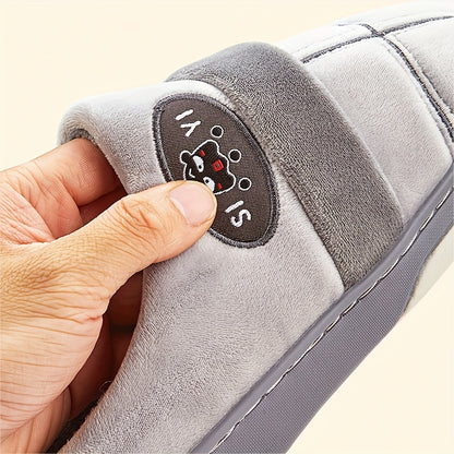 Men's Plush Memory Foam Plaid Slippers for Winter Comfort