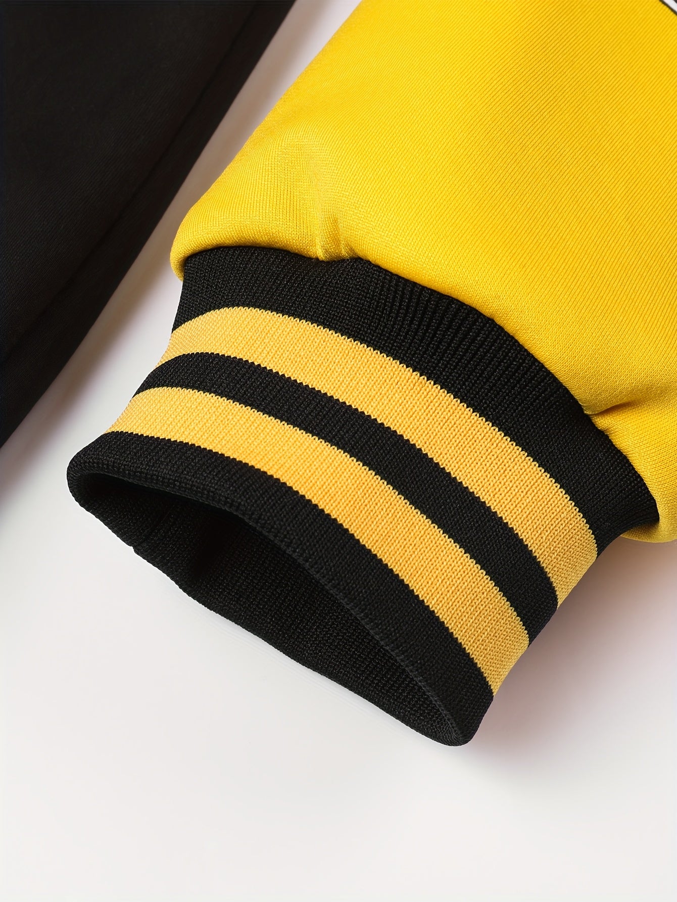 Men'S Cozy Fleece-Lined Hooded Jacket with "LA" Lettering - & Yellow Color Block, Zip-Up Casual Outerwear, Long Sleeves, Pockets, Perfect for Fall & Winter, Casual Winter Wear | Hooded Jacket | Zippered Jacket