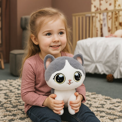 A New Cute Cartoon Plush Toy of a Small Cat, Available in Gray And Black Styles, Perfect As a Holiday Gift, Present, Christmas Surprise, Thanksgiving Gift, Friend Gift, Holiday Present, Day Gift, Couple'S Gift, Valentine'S Da