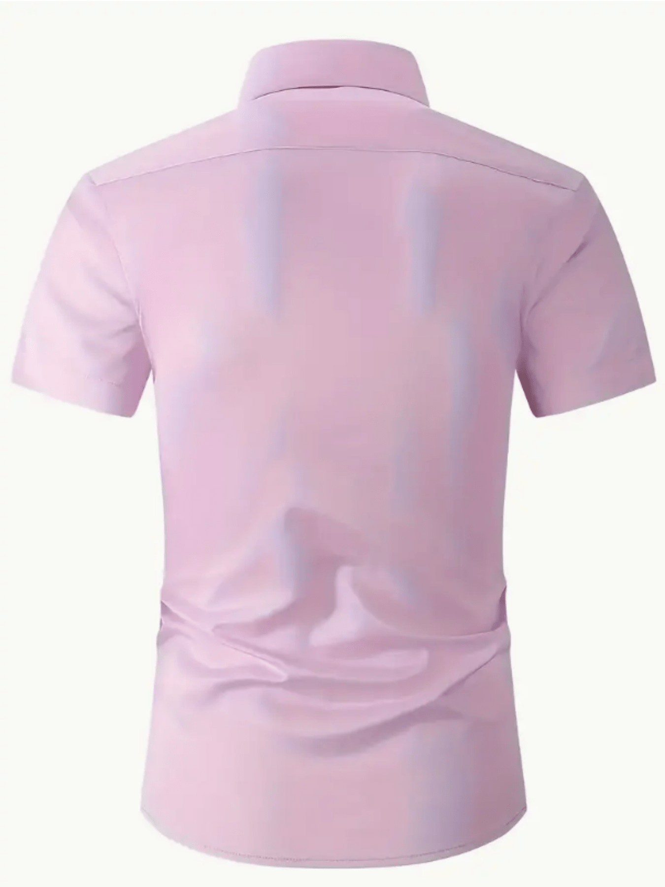 Men's Stretch Solid Color Short Sleeve Shirt for Summer