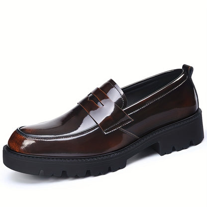 Men's Genuine PU Leather Business Casual Slip-On Shoes