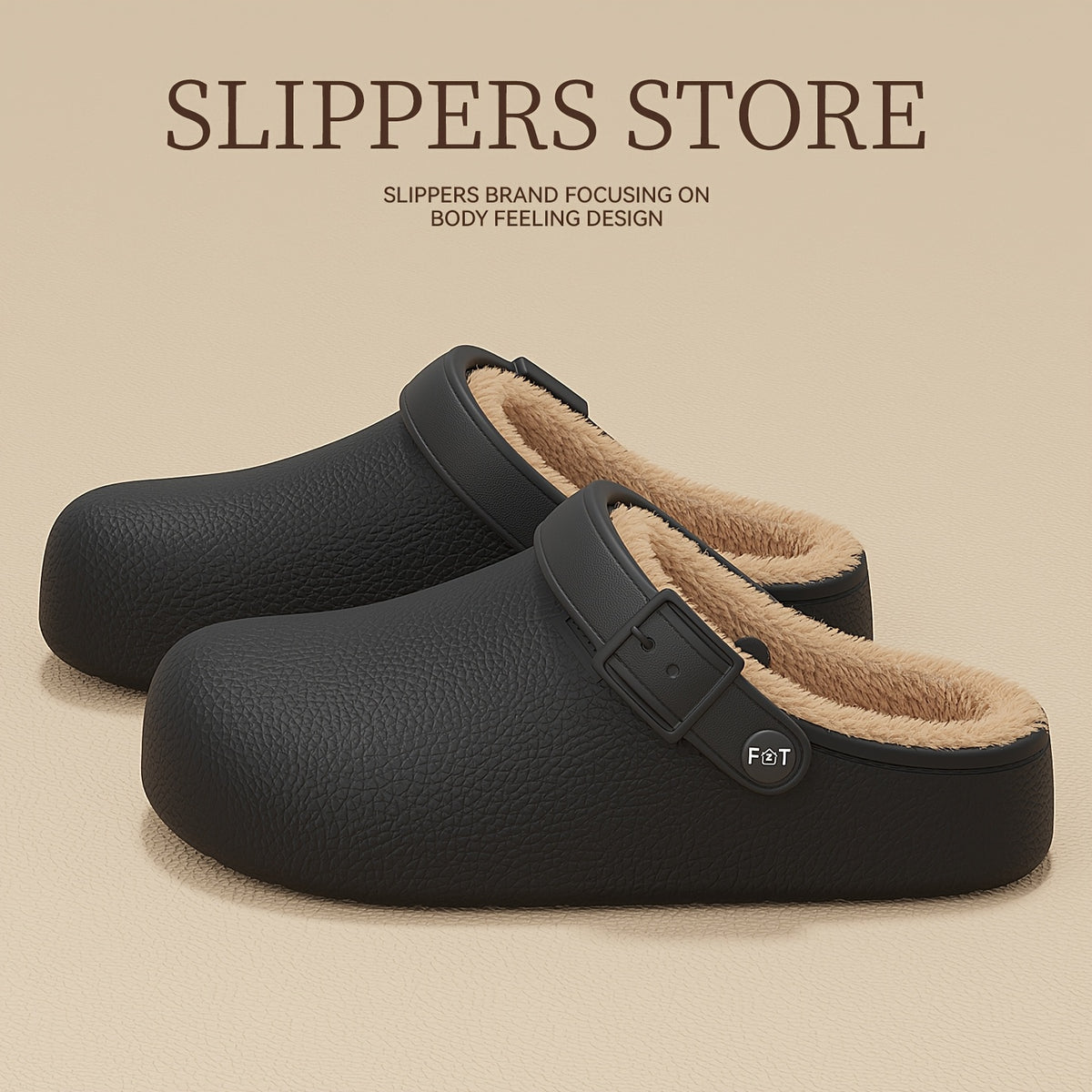Men's Casual Unisex Slippers with Plush Lining and Thick EVA Sole