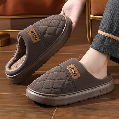 Men's Winter Oversized Slippers with Plush Lining & EVA Sole