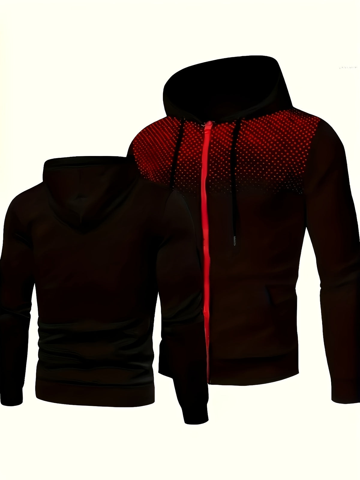 Men's Polyester Hoodie Zipper Sweatshirt for Fall Sportswear
