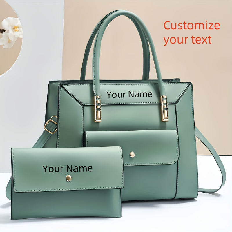 Elegant PU Leather Mother-Daughter Bag Set with Adjustable Strap