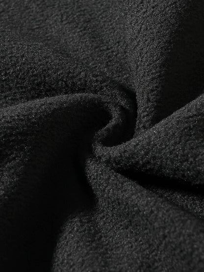 1pc Men'S Casual Sports Fleece Jacket - Solid Color Polyester Knit with Slight Stretch, Stand Collar, Long Sleeve, Regular Fit, Zipper Closure, Daily & Casual Wear