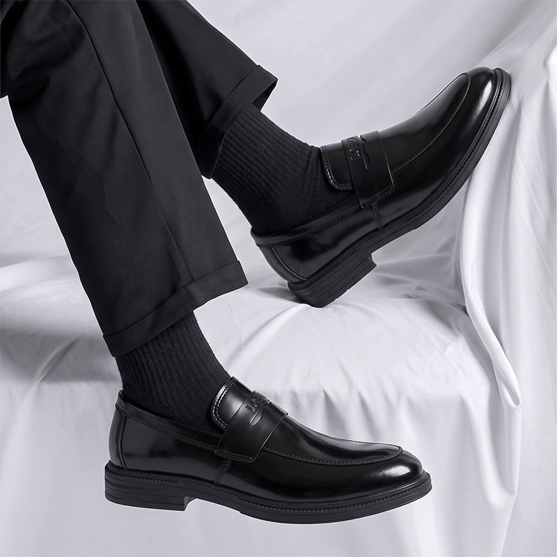 Men's British Retro PU Flat Shoes Slip-On Business Style