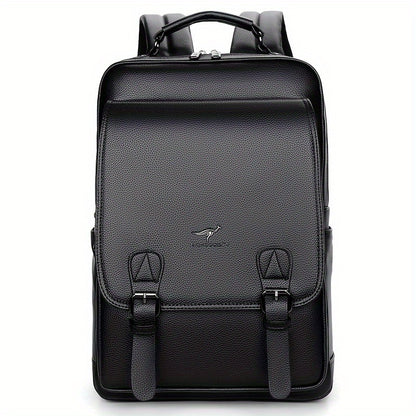 Stylish Men's Backpack - Multifunctional, Large Capacity for 39.62cm Laptop, Business  Travel Ready, Durable PU Material