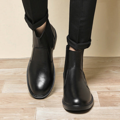 Men's Short Lace-Up Riding Boots with Durable PU Upper