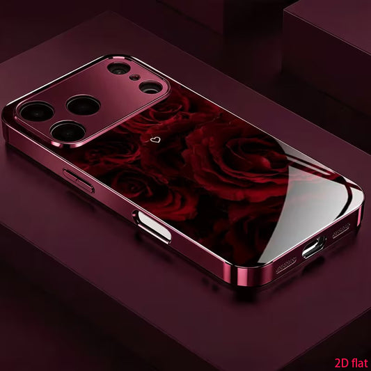 Luxury Wine Red Acrylic Phone Case for iPhone 15-18 Series - ayq