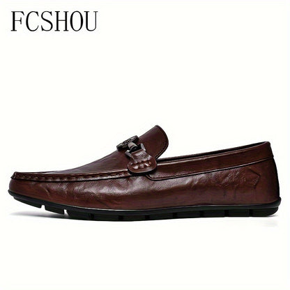 Men's Slip-On Leather Loafers - Stylish Casual & Business Shoes