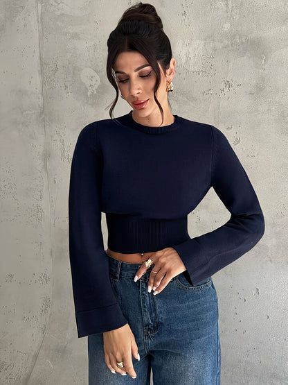 Women's Autumn Elegant Crew Neck Slim Fit Sweater
