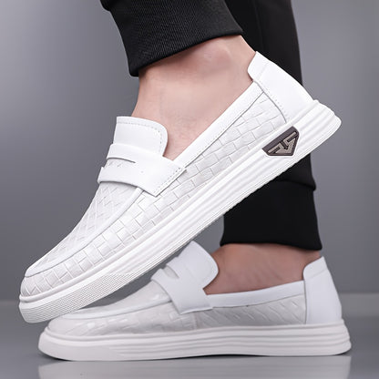 Men's Casual Slip-On Loafers in Microfiber Synthetic Leather