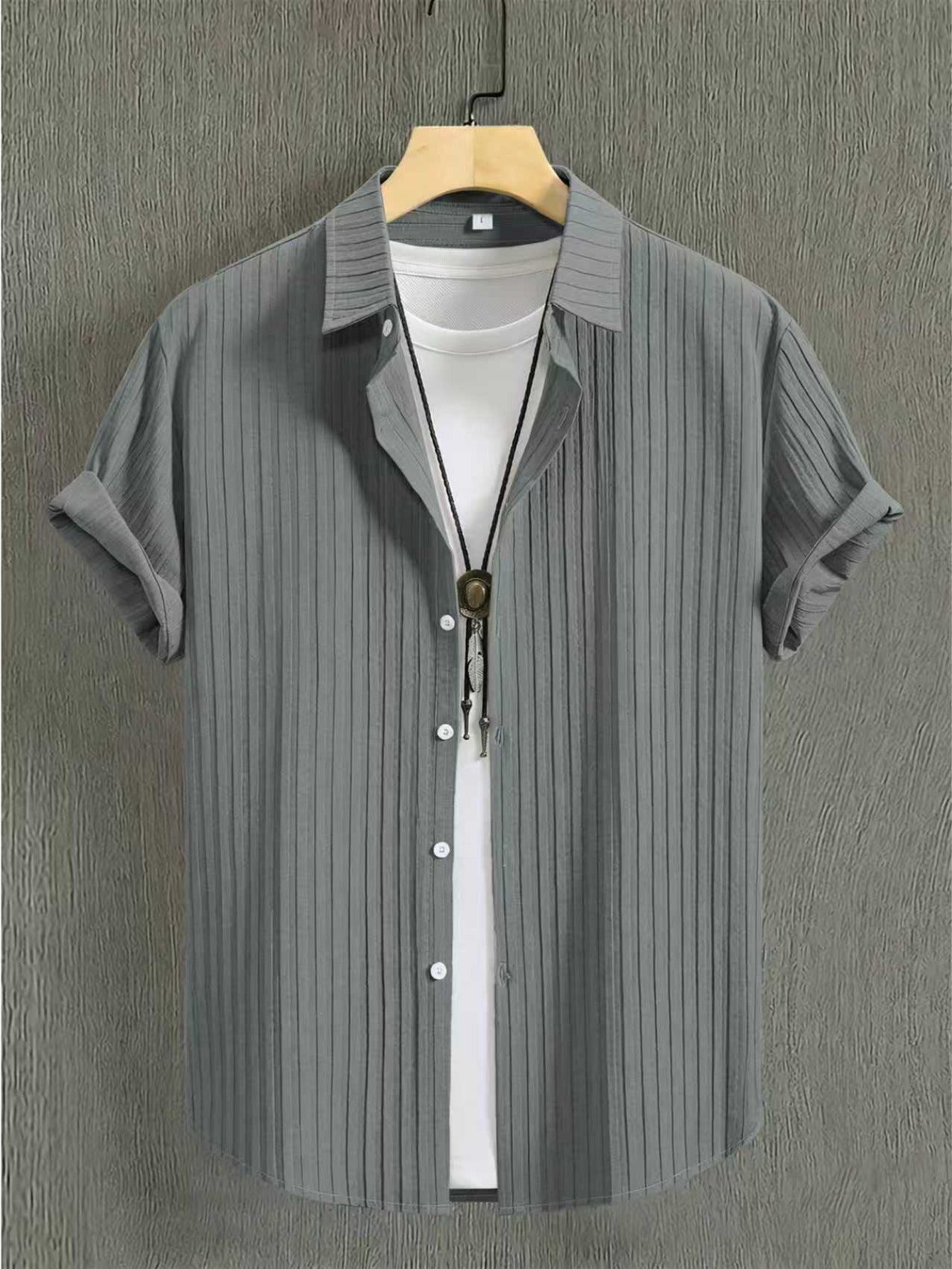 Men's Summer Casual Short-Sleeve Shirt and Pants Set