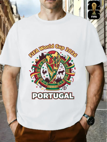 Men's 2026 FIFA World Cup USA-Canada-Mexico T-Shirt, Casual Fit