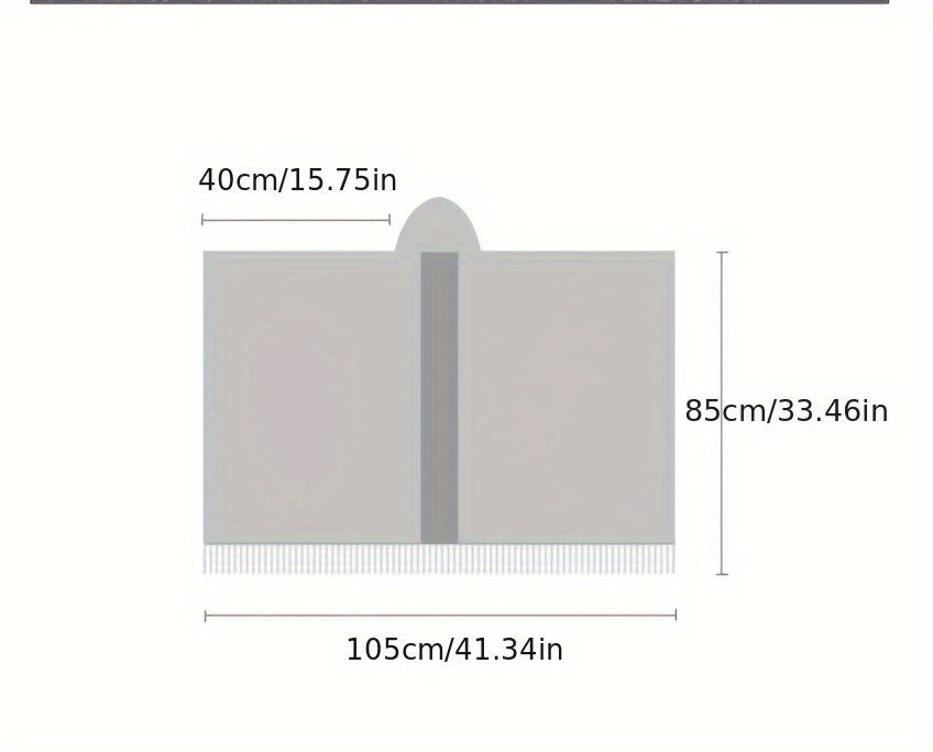 Plus Size, Women's Elegant Red and Beige Christmas Cape - Hooded Winter Cloak with, Non-Stretchy Fabric for Holiday Parties, New Year's Eve, Everyday Winter Outfits - Elegant Special Line, Seasonal Fashion, Stylish Fringe Tri