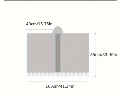 Plus Size, Women's Elegant Red and Beige Christmas Cape - Hooded Winter Cloak with, Non-Stretchy Fabric for Holiday Parties, New Year's Eve, Everyday Winter Outfits - Elegant Special Line, Seasonal Fashion, Stylish Fringe Tri