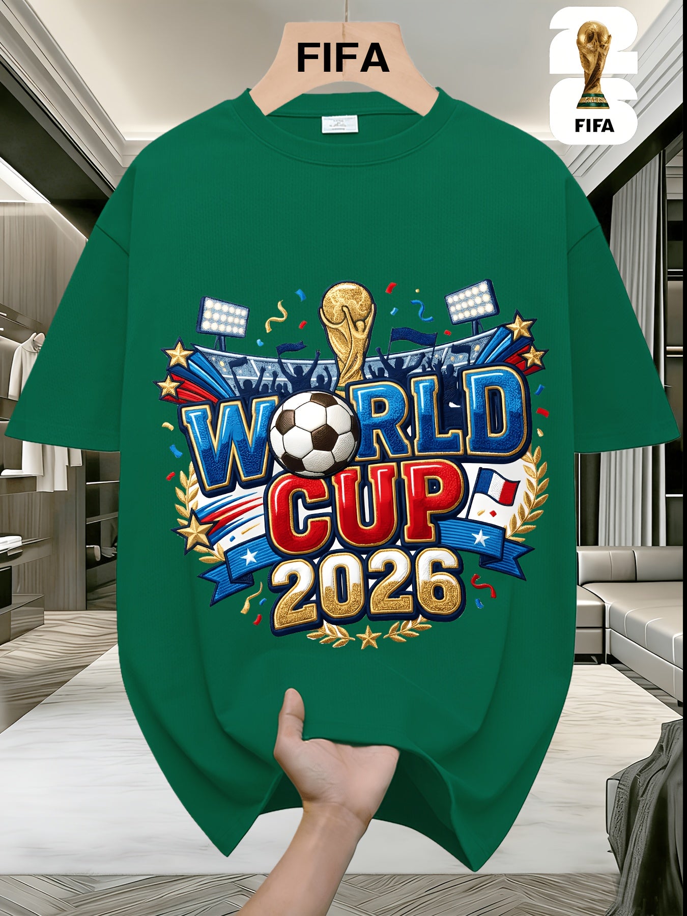 Men's Casual Summer T-Shirt with US, Canada & Mexico Print