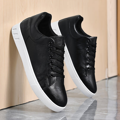 Men's Fashion Skateboard Sneakers - Comfortable Non-Slip Lace-Up Casual Shoes, Suitable for Outdoor Activities, All-Season Wear - ayq