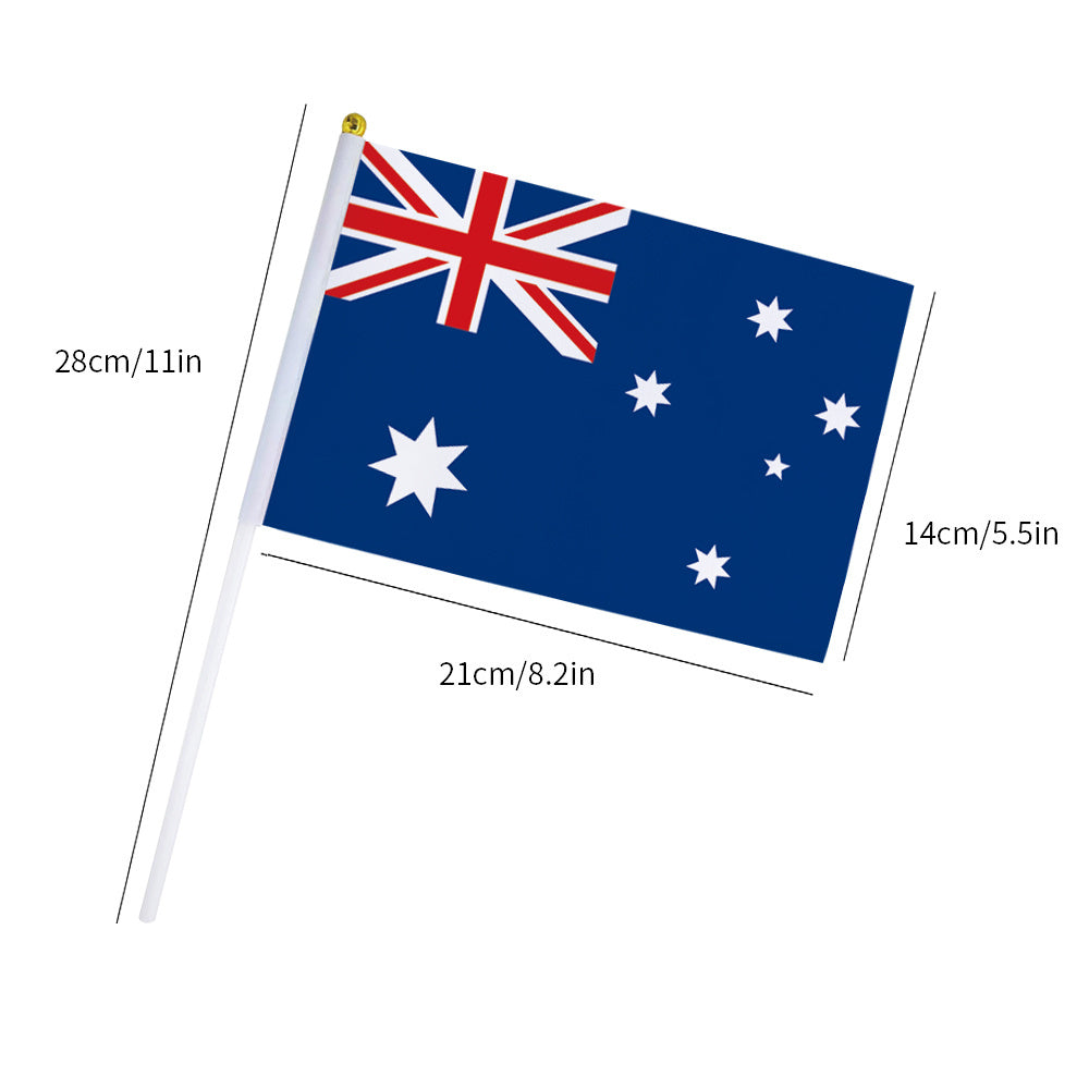 12 Pack Small Australian Handheld Flags 5x8 Inches for Events