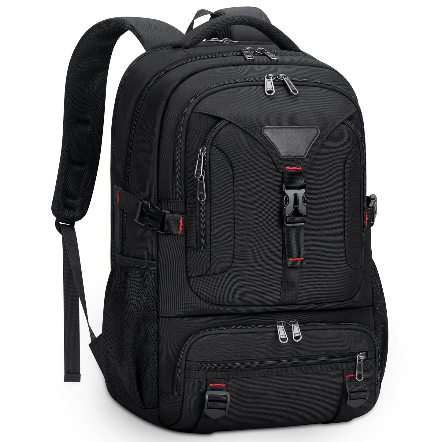 NUBILY 17.3-Inch Men'S Laptop Backpack, 50L Travel Pack, Large Work Backpack for School, College, Business - Non-Food Contact, Black Oxford Fabric with Mesh Windows, Zipper Closure, TSA-Compliant, College Backpack   Sleek Bac