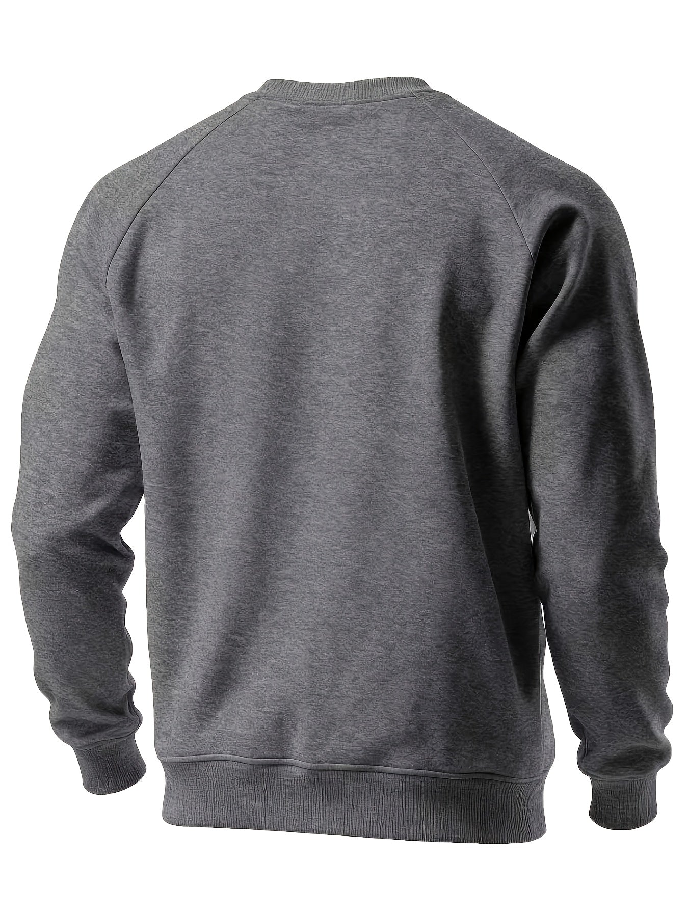 Men's Casual Crew Neck Black Print Sweatshirt for Spring/Fall