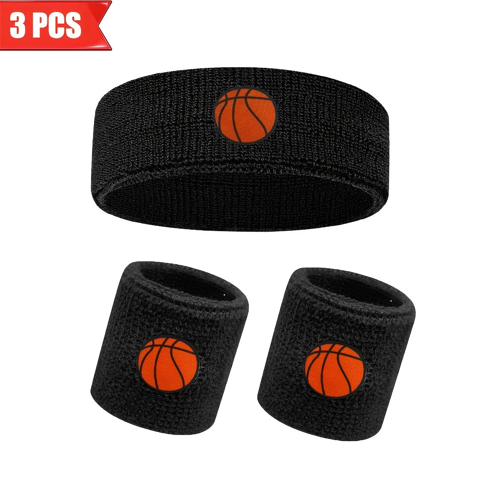 3pcs Breathable Headband and Wristband Set for Sports