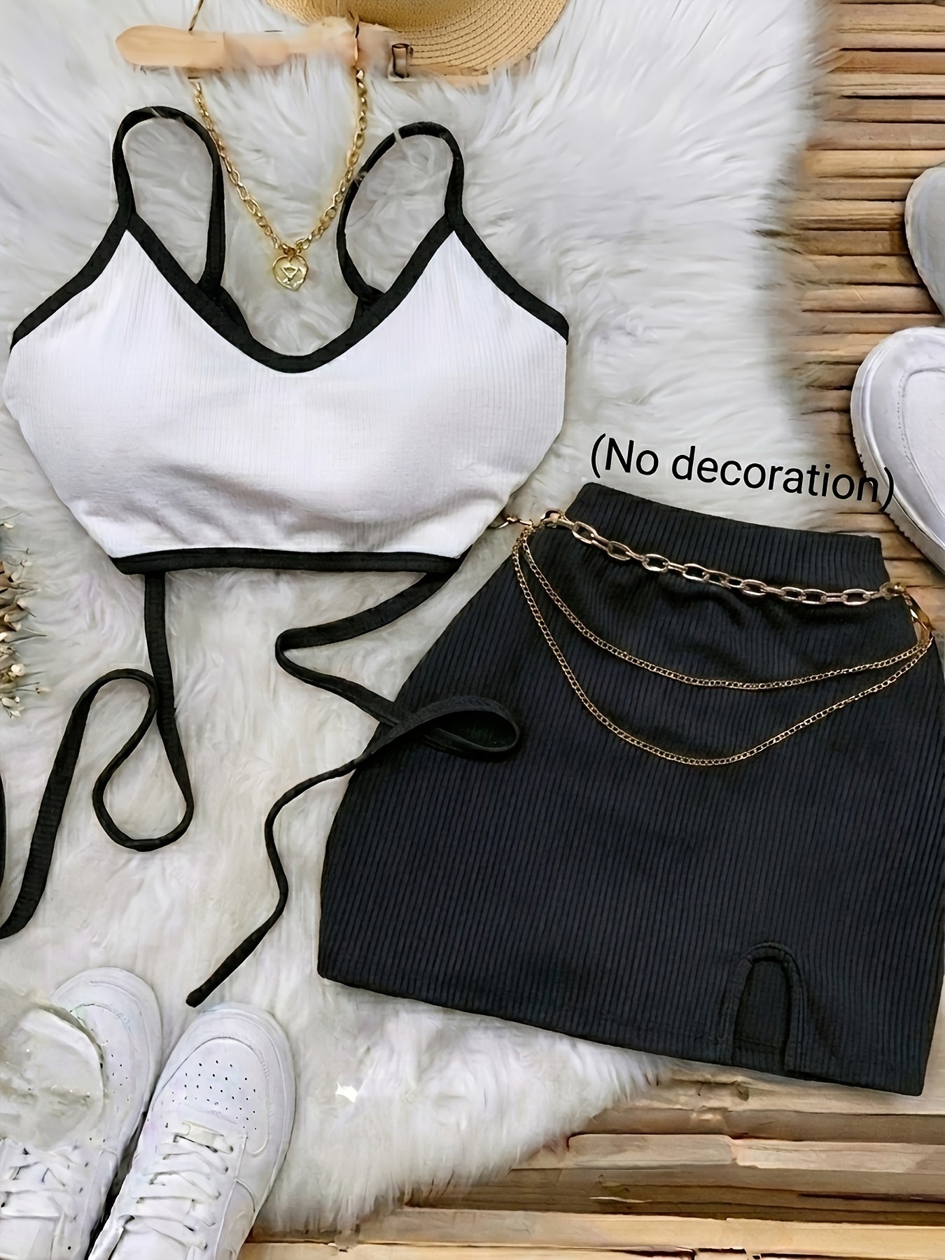 Sexy Spring Summer Halter Tank Top and Stretch Skirt Set