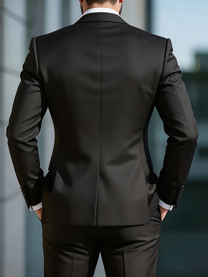 Men's Slim Fit Single-Breasted Business Suit Jacket