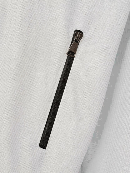 Men's Plain Waffle Zipper Jacket Casual Daily Fashion