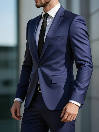 Men's Slim Fit Single-Breasted Business Suit Jacket
