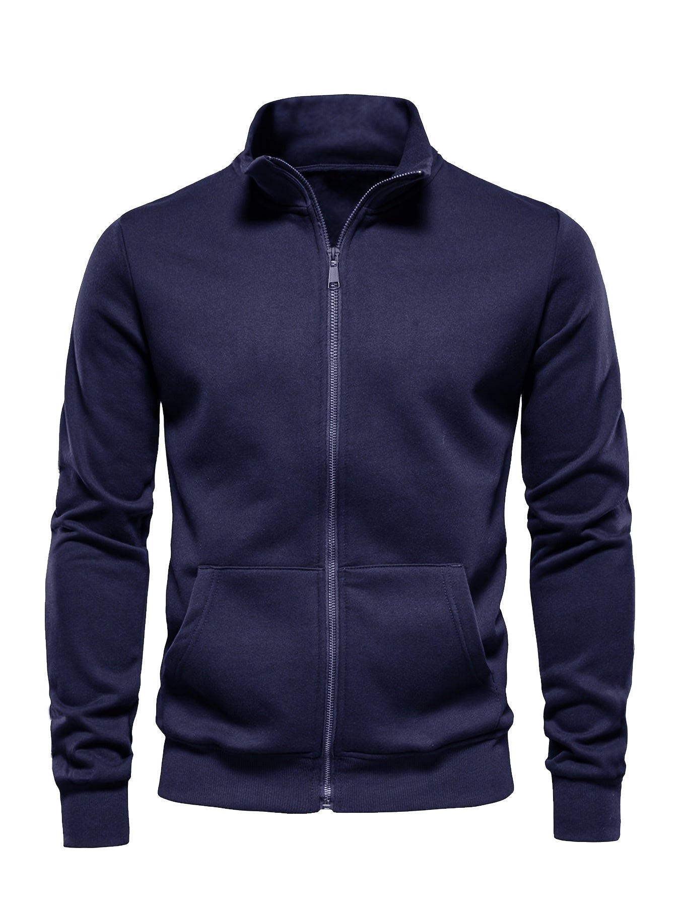 Men'S Lightweight Breathable Zip-Up Jacket - Casual Outdoor Windbreaker with Kangaroo Pocket, Soft Shell Design for Hiking, Fishing, Gym & Streetwear - Spring/Fall Layering Essential, Fishing Attire, Stylish Stand Collar, Dur