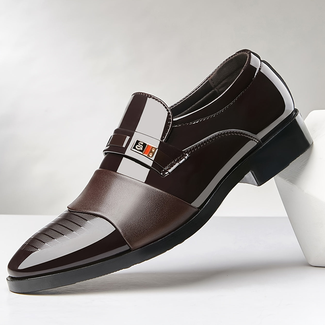 Men's Elegant PU Loafers - Business Casual Slip-On Dress Shoes