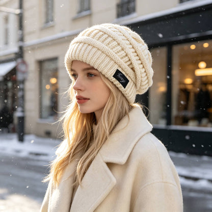 Unisex Chunky Polyester Beanie for Fall and Winter