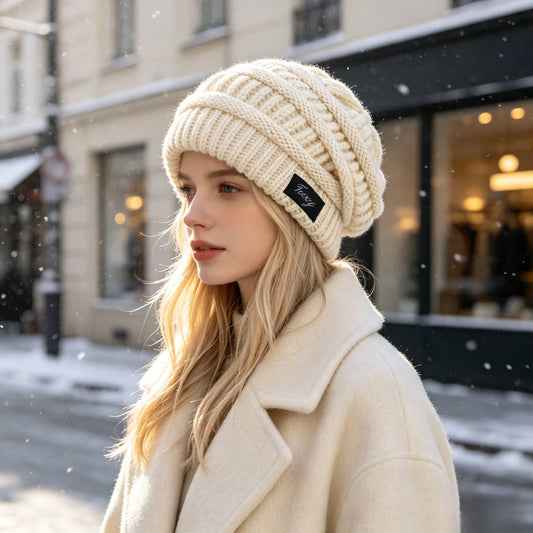 Unisex Chunky Polyester Beanie for Fall and Winter - ayq