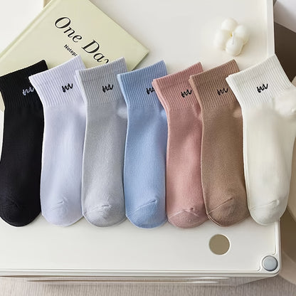 5 Pairs Women's Printed Short Socks in Mixed Colors
